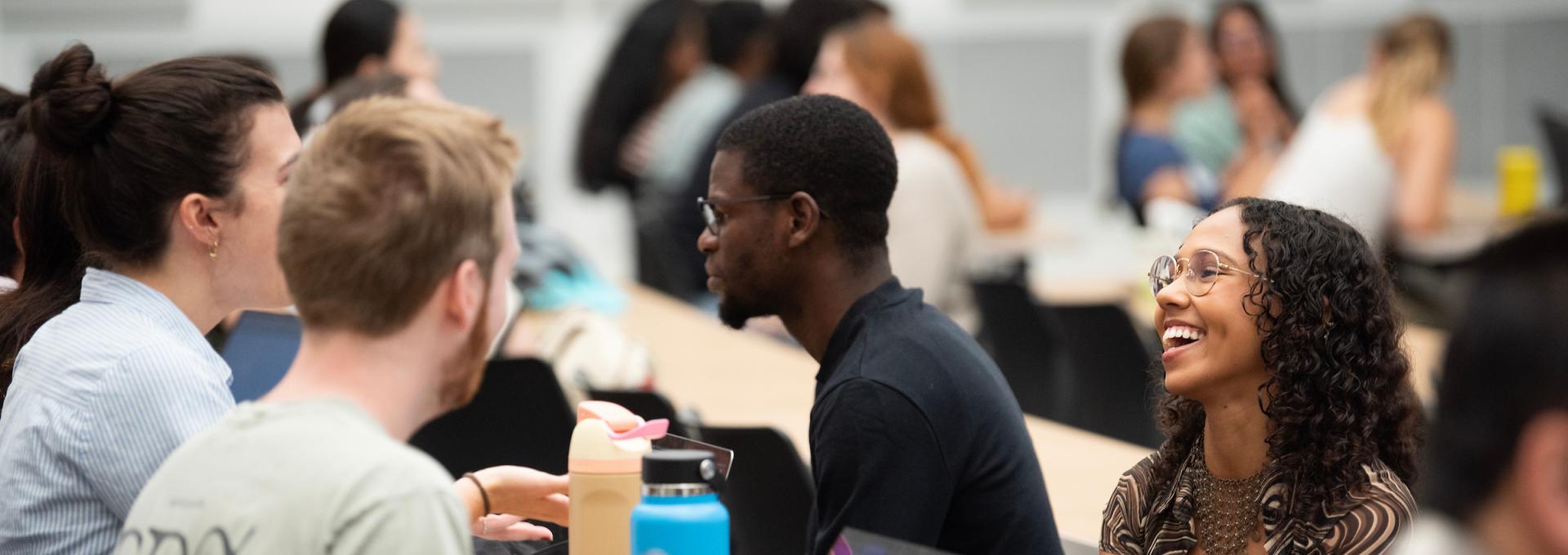 Students talking in a group