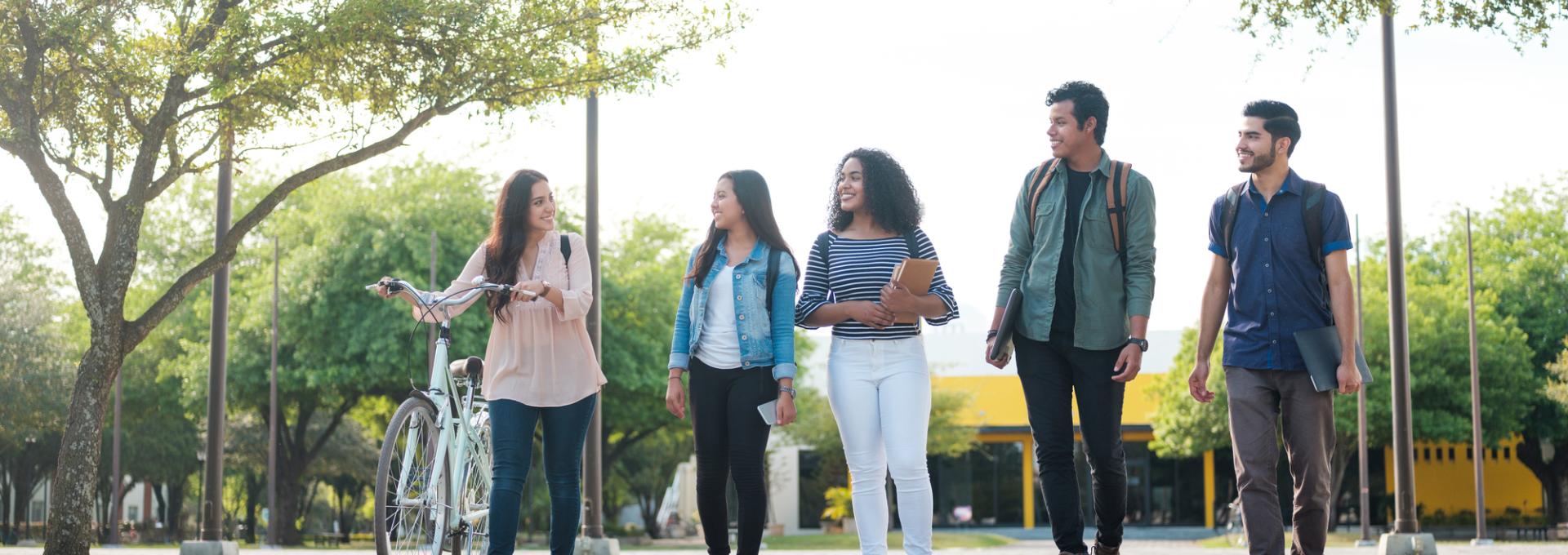 Students walking together outdoors