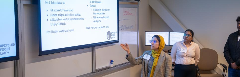 MBA students present to class 