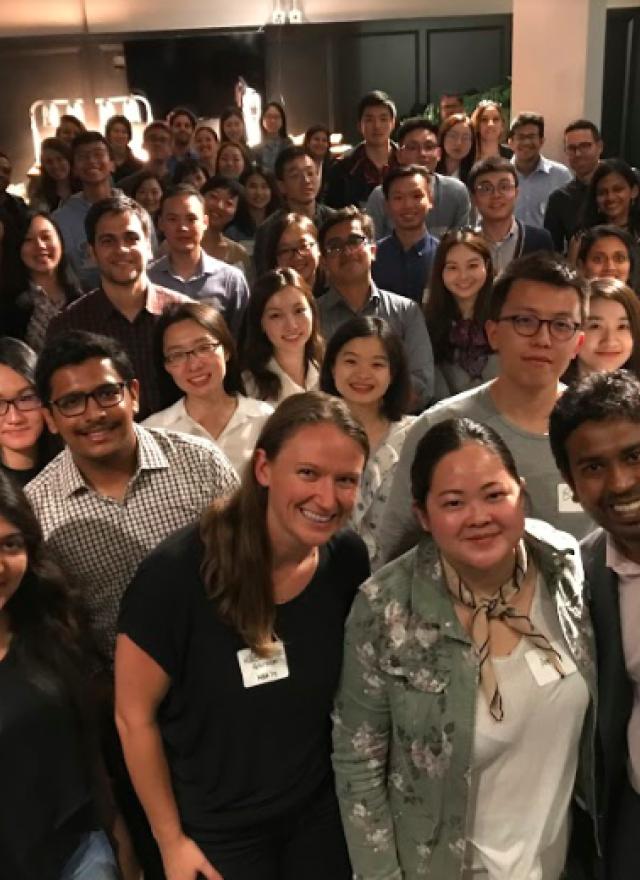 MSBA students and alums pose in group shot