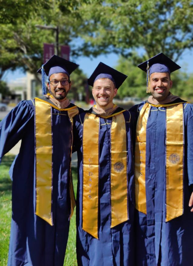 Tarun, Jordan and Kumar at Aggie Grad Walk