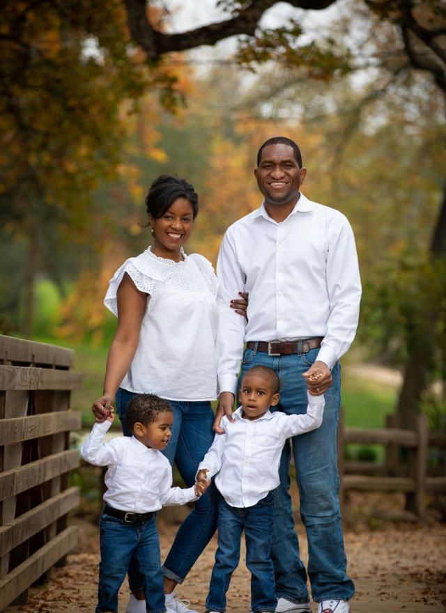 Yekhiel Orokunle with his wife, Sydney Or okunle, and their children.