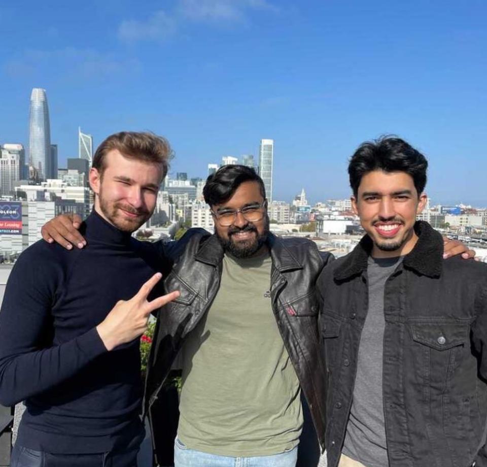 Waleed Irfan MSBA 22 and classmates Pranjal Srivastava and Mikhail “Misha” Pyankov