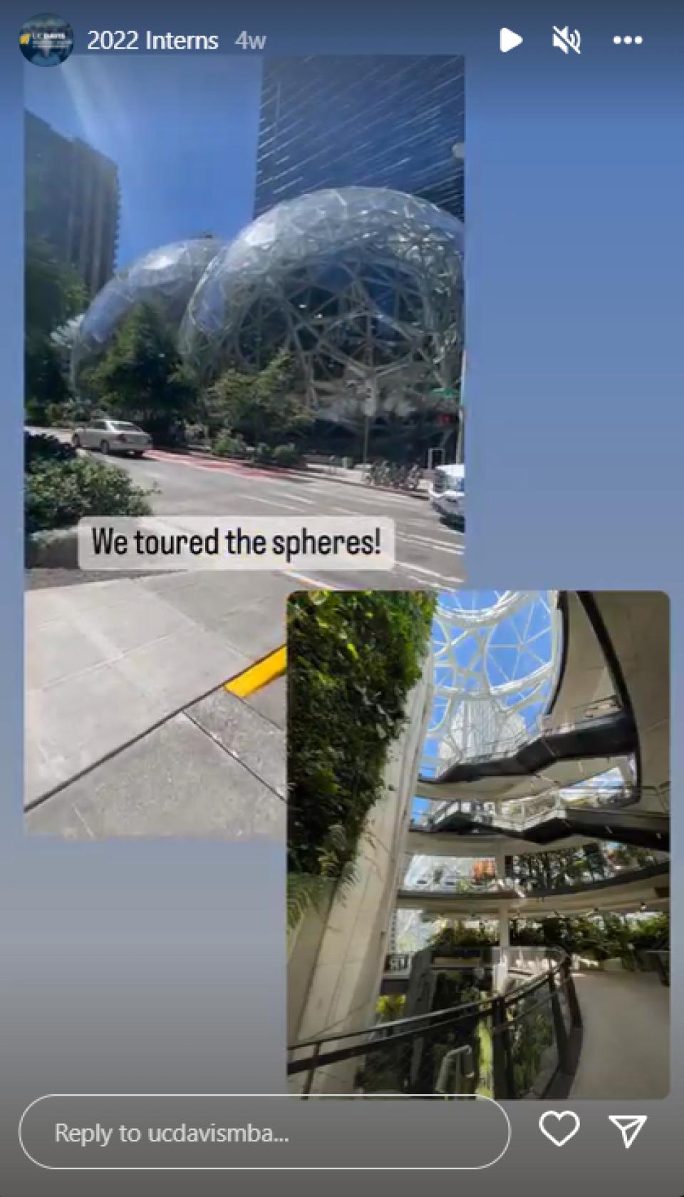 Mandy Leiter interned at AWS and toured the famous spheres in Seattle