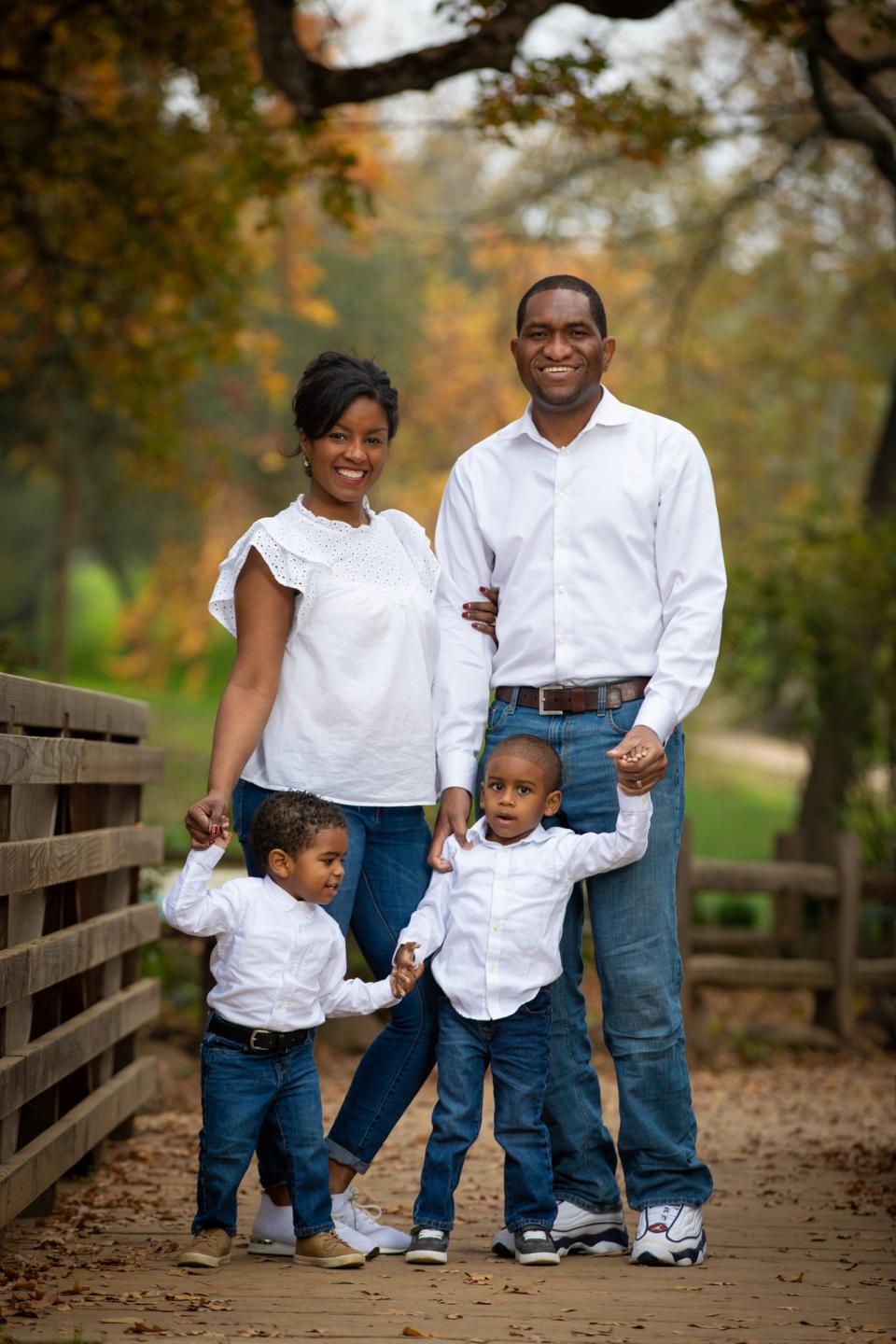 Yekhiel Orokunle with his wife, Sydney Or okunle, and their children.