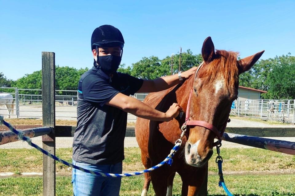 Ash Singh MBA 22 and his horse, Quincy