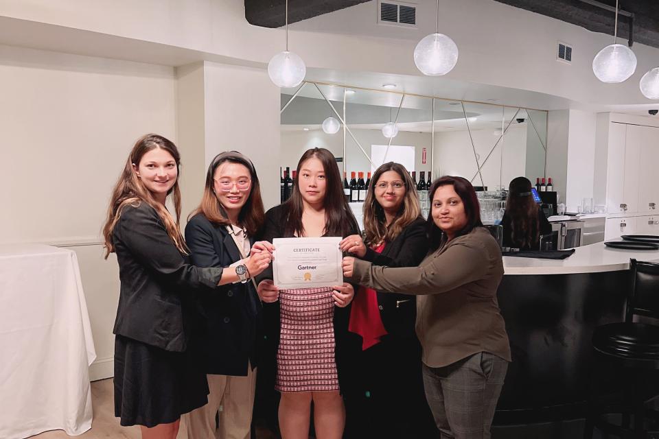 Sacramento's Gartner case competition and winning team photo