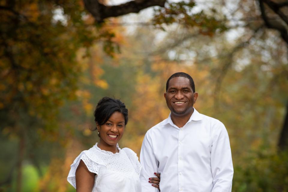 Yekhiel Orokunle with his wife, Sydney Or okunle, and their children.