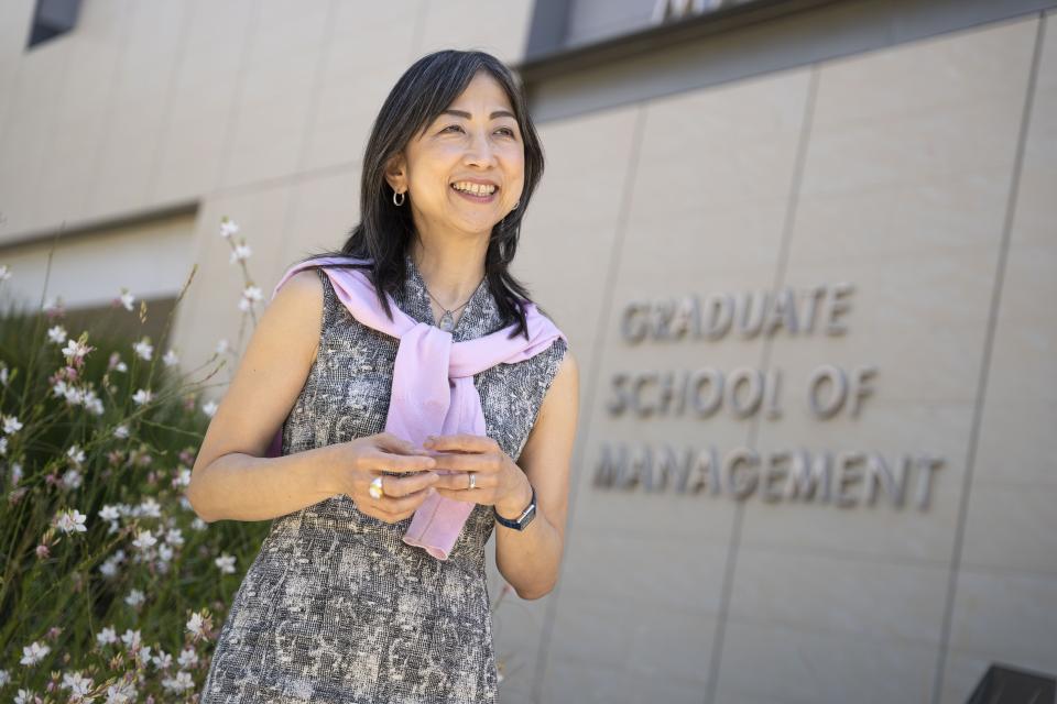 Ayako Yasuda outside Gallagher Hall