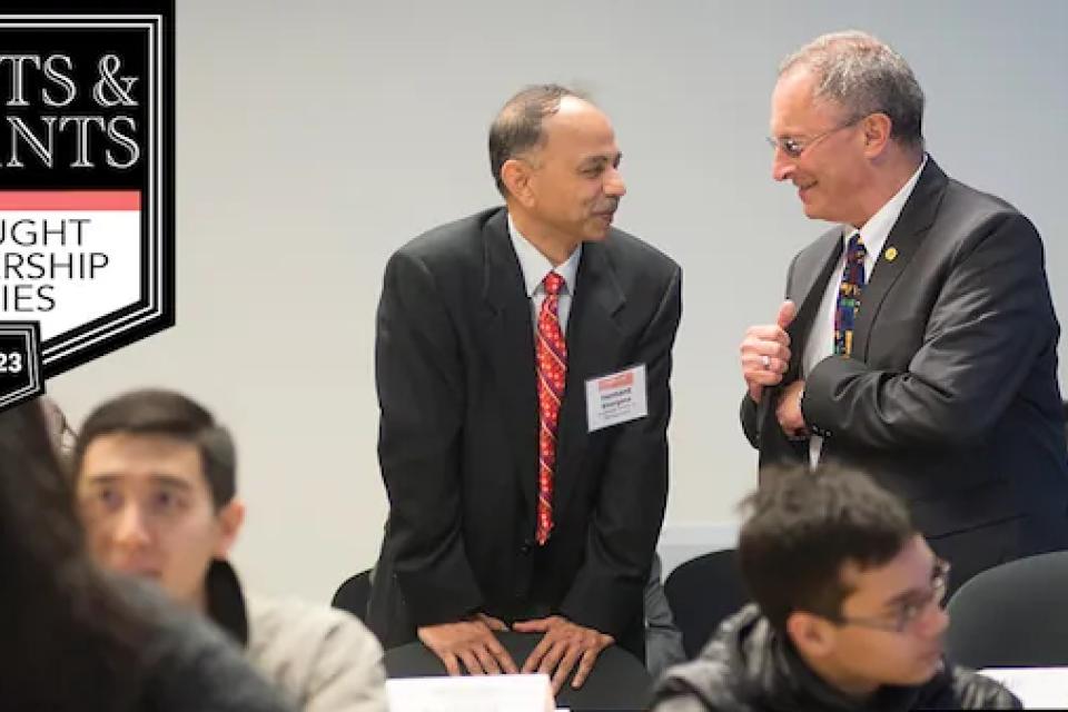 Hemant Bhargava in conversation inside a classroom