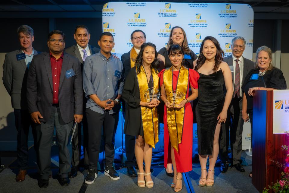 group of students at an awards ceremony